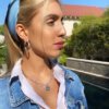 ⁦עגילי חישוק כסף דגם אמנדה קטן⁩ – תמונה ⁦3⁩