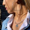 ⁦חישוק כסף גדול דגם יעל⁩ – תמונה ⁦3⁩