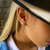⁦עגילי כסף חישוק דגם אדל⁩ – תמונה ⁦4⁩