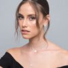 ⁦עגילי כסף צמודים דגם  קטלין⁩ – תמונה ⁦5⁩