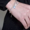 ⁦צמיד כסף כדורים ותליונים דגם נינה⁩ – תמונה ⁦3⁩