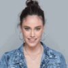 ⁦עגילי כסף חישוק משובצים דגם אמה⁩ – תמונה ⁦4⁩