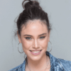 ⁦עגילי כסף חישוק משובצים דגם אמה⁩ – תמונה ⁦3⁩