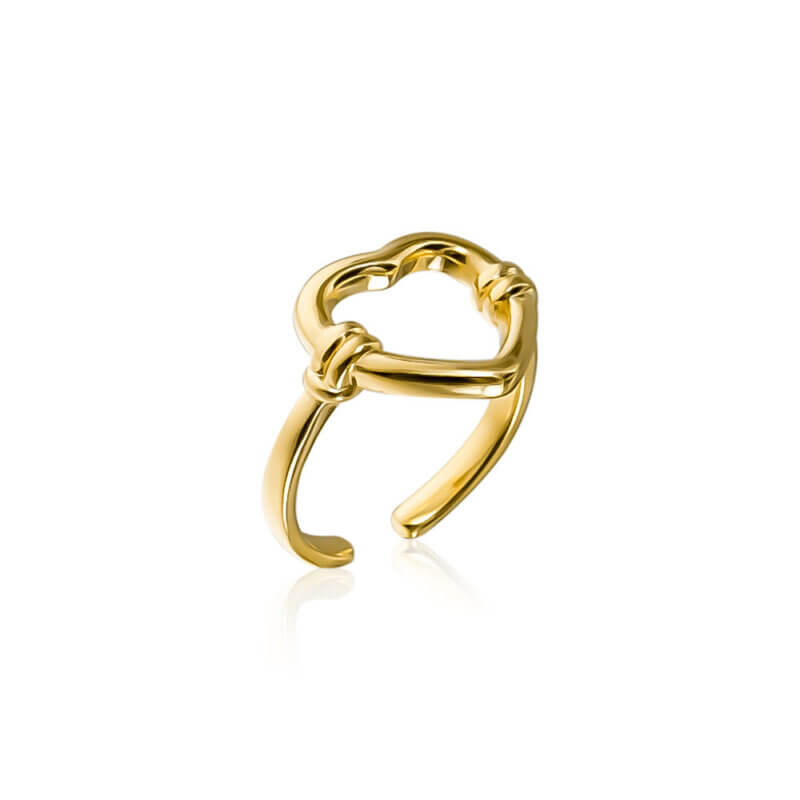 טבעת זהב לב חלול דגם סולי