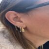 ⁦עגילי זהב לוטוס שרשרת⁩ – תמונה ⁦2⁩