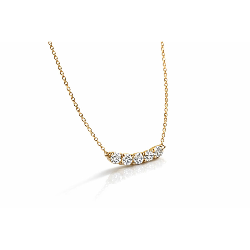 שרשרת זהב 5 זרקונים 14 קארט