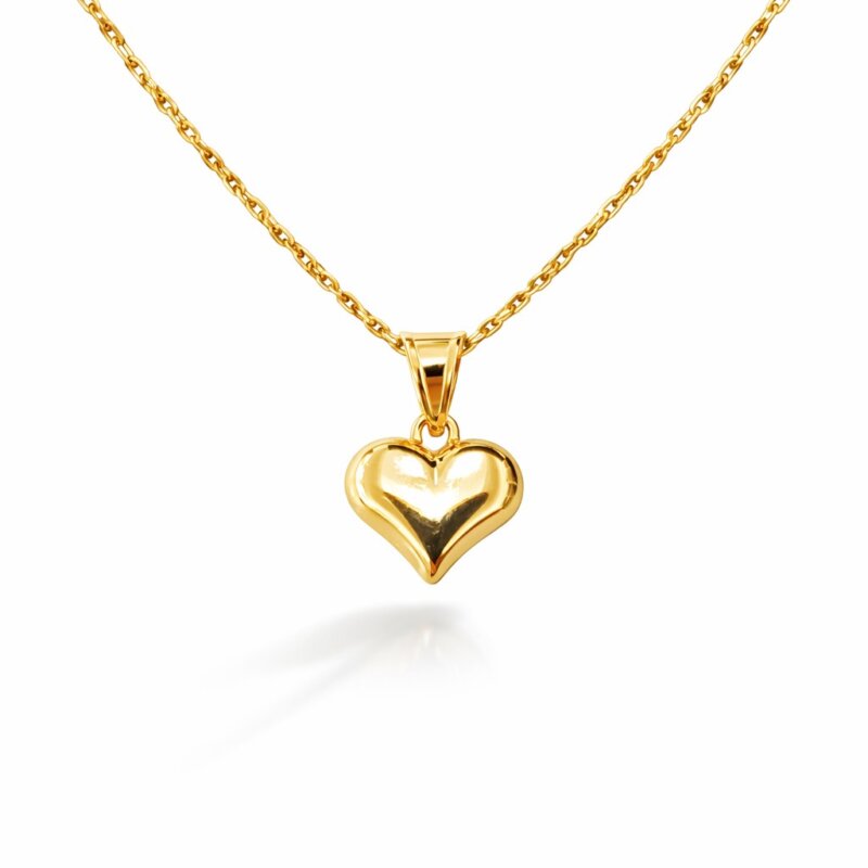 שרשרת זהב לב נפוח